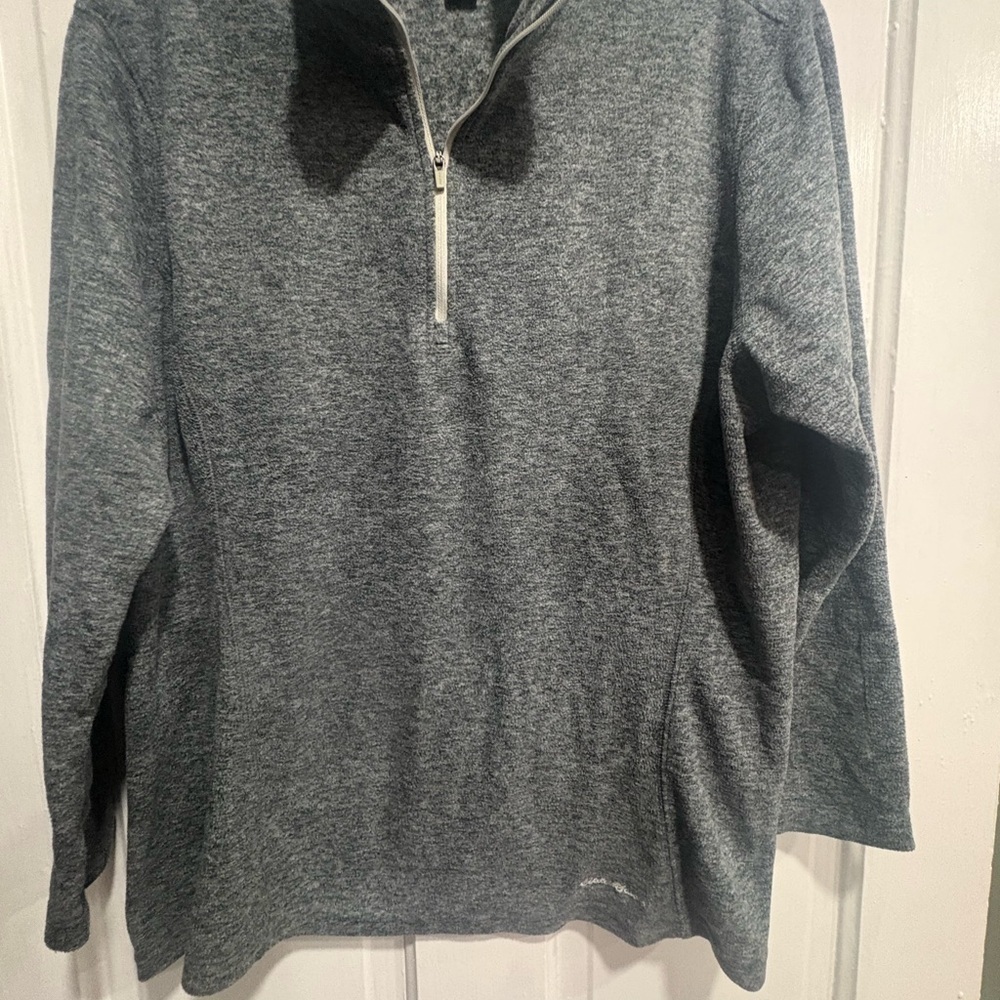 Eddie Bauer woman’s Heather Gray Zip-Up Sweater​
